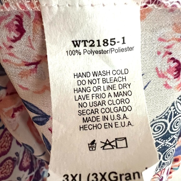 Watermelon Women’s Short Sleeve Babydoll Colorful Pastel Print Blouse Top 3XL - Picture 8 of 8